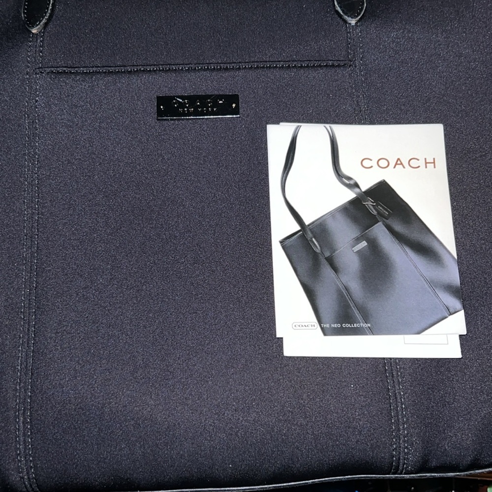 Vintage Coach 6216 Laptop Bag Nylon Leather Briefcase Shoulder Padded Bag  Black - Picture 3 of 12